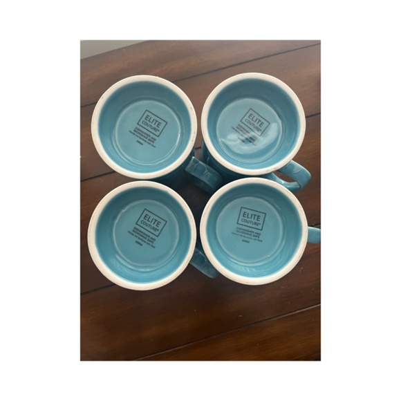 Xtra large mugs Turquoise 14 oz coastal cottage coffee tea chocolate cups - Picture 5 of 8